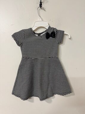 healthtex Black and White Zigzag Skater Dress with Bow